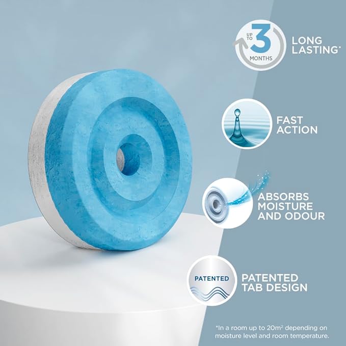 UniBond AERO 360° Moisture Absorber Neutral Refill Tab, ultra-absorbent and odour-neutralising, for AERO 360° Dehumidifier, Condensation Absorbers, 450 g ( Pack of 4)