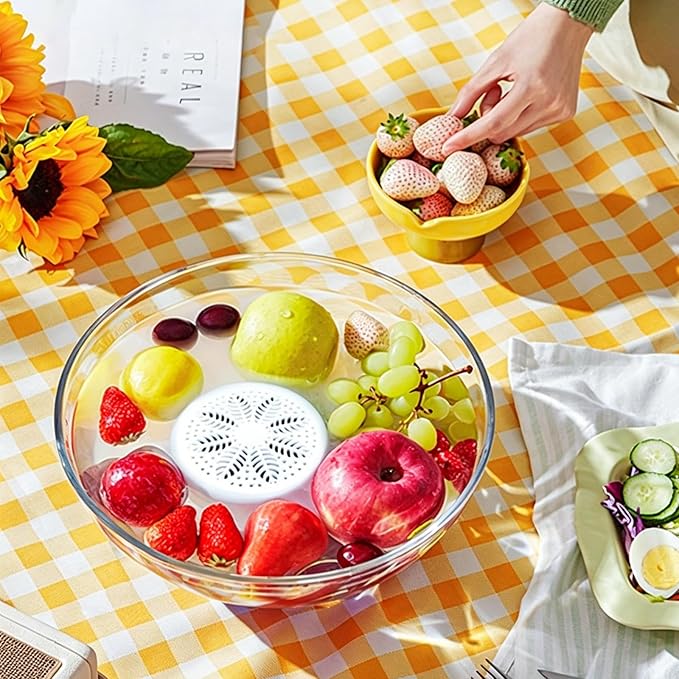 Portable Fruit and Vegetable Cleaner, Food Purifier with Electrolysis Technology, 3600mAh USB Rechargeable 4-Mode Washer, Waterproof for Home to Remove Pesticides for Fruits Vegetables (B-White)
