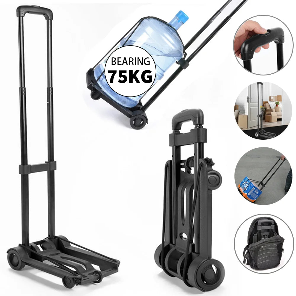 Wheel Trolley folding luggage trolley Folding Hand Truck Barrow Cart Travel Luggage Shopping Cart Portable Home Use Cart