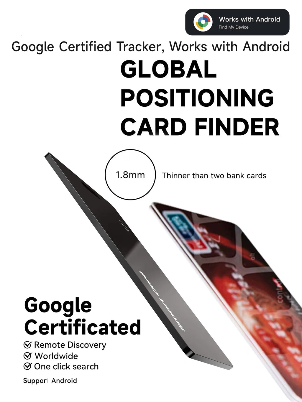 Slim Wallet Tracker Card – Ultra-Thin Bluetooth Smart Tag for Wallet & Luggage