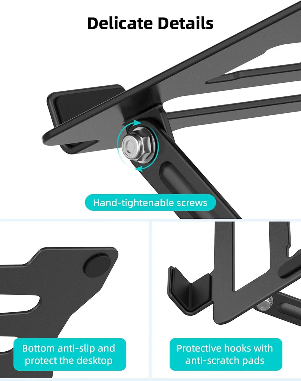 360Â° Metal Portable Laptop Tablet Stand Riser Bracket Adjustable Holder For Desk