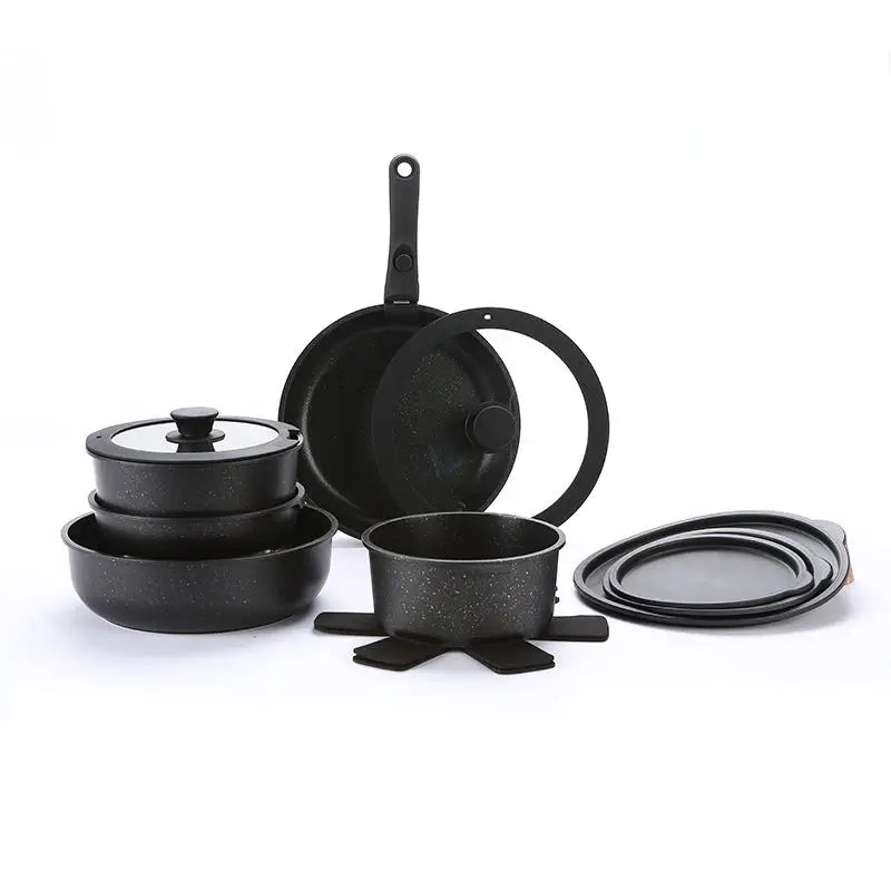 17-Piece Removable Handle Non-Stick Cookware Set