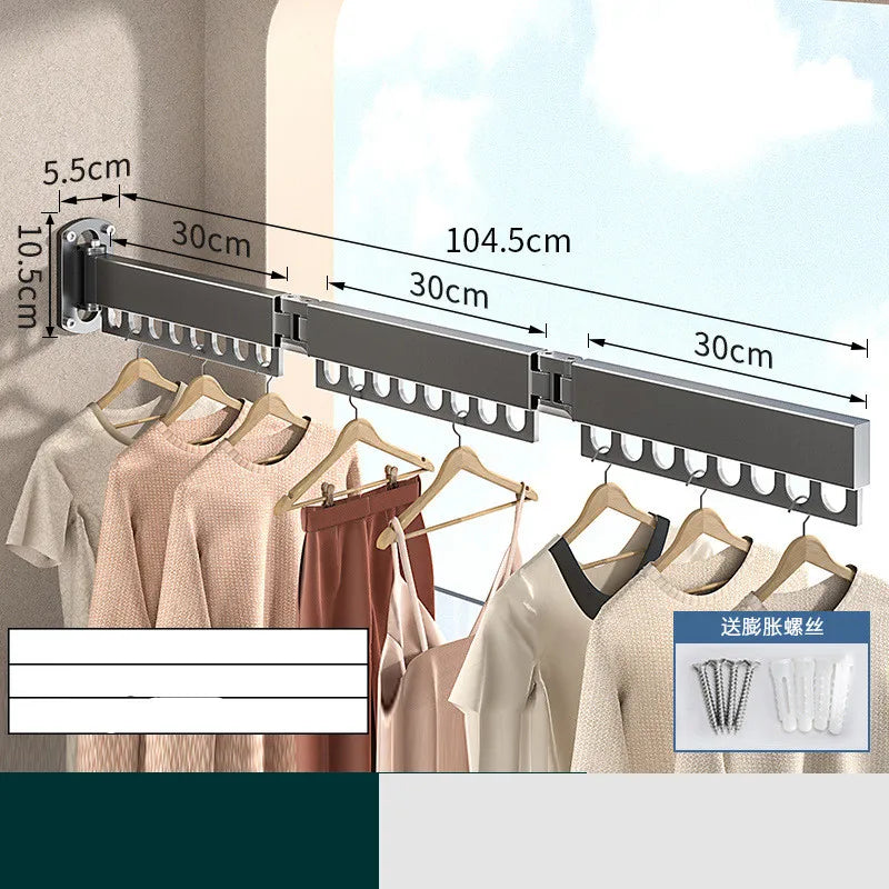 Wall Mounted Clothes Drying Rack for Laundry Room Space Saver Collapsible Dryer Rack 45 Inch Retractable Drying Rack