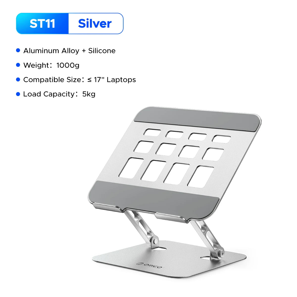 ORICO Foldable Laptop Stand Aluminum Alloy 360 Adjustable Notebook Stand Up to 17 inch Laptop Folding Desktop Support Holder