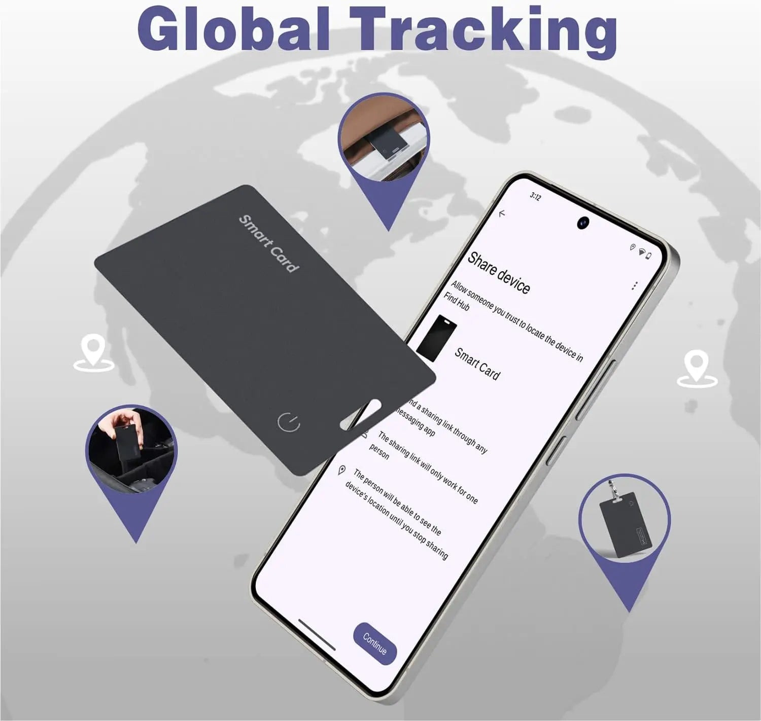 Slim Wallet Tracker Card – Ultra-Thin Bluetooth Smart Tag for Wallet & Luggage
