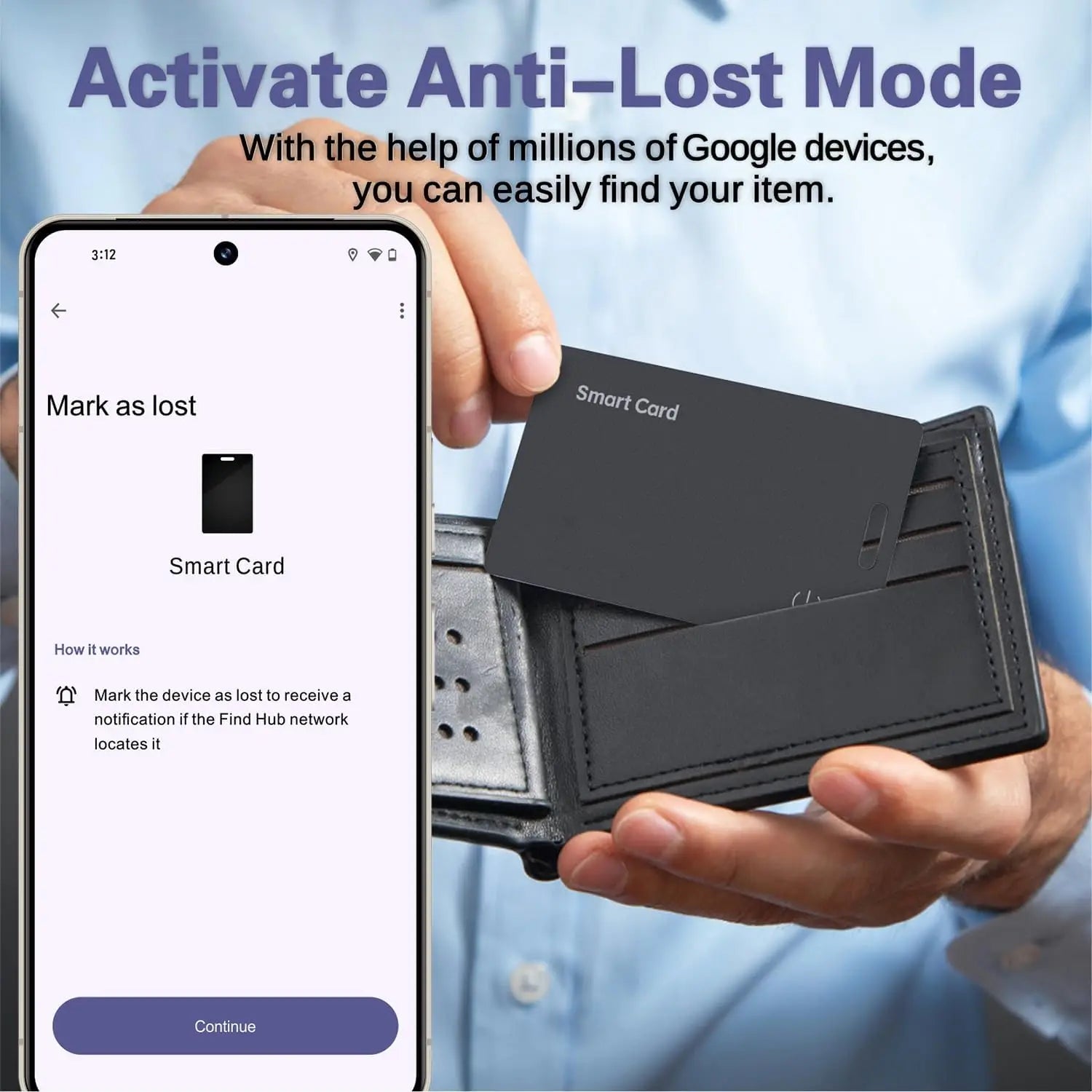 Slim Wallet Tracker Card – Ultra-Thin Bluetooth Smart Tag for Wallet & Luggage