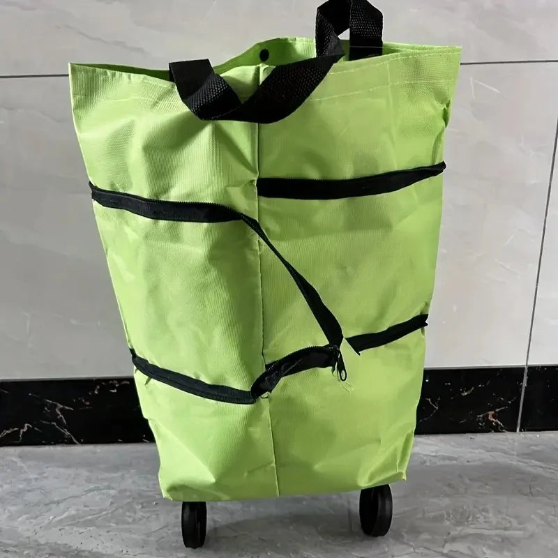 Foldable Portable Shopping Cart with Wheels | Lightweight Backpack-Style Hand Cart for Home Use