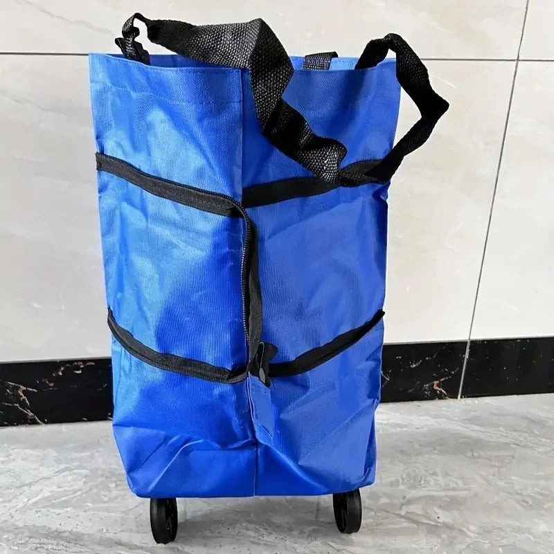 Foldable Portable Shopping Cart with Wheels | Lightweight Backpack-Style Hand Cart for Home Use