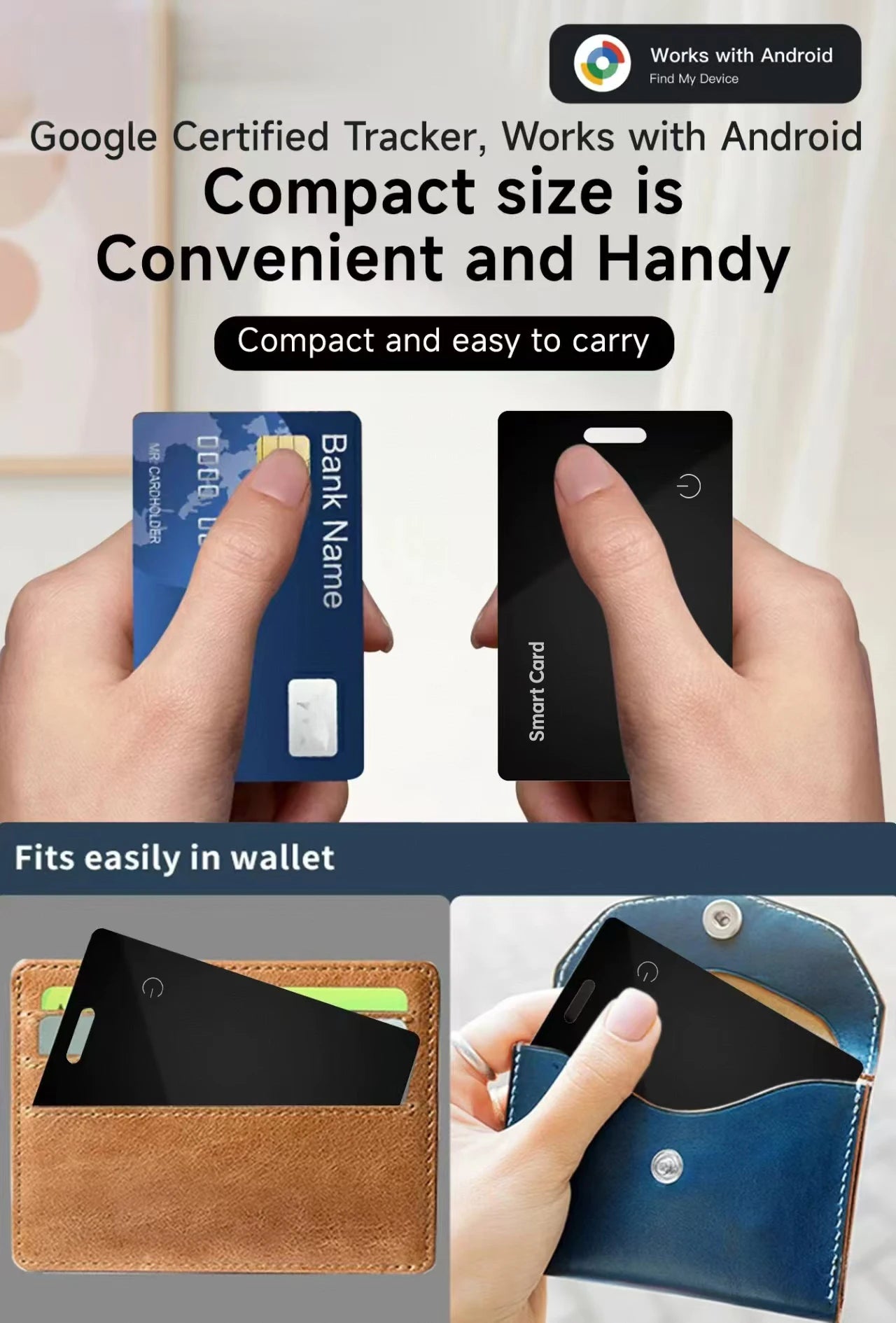 Slim Wallet Tracker Card – Ultra-Thin Bluetooth Smart Tag for Wallet & Luggage