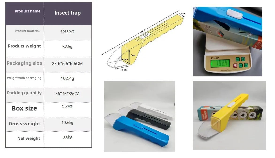 Handheld Insect Catcher Tool Portable Fly Catcher Bug Grabber Spider Catcher Insect Trap for Home Kitchen Kids Learning Tool