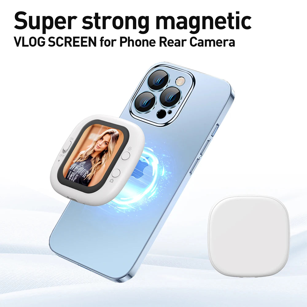 Phone Vlog Selfie Monitor Screen Phone Holder Clip Mount Rear Camera Selfies Vlogging Live Selfie Screen Compatible FOR iPhone
