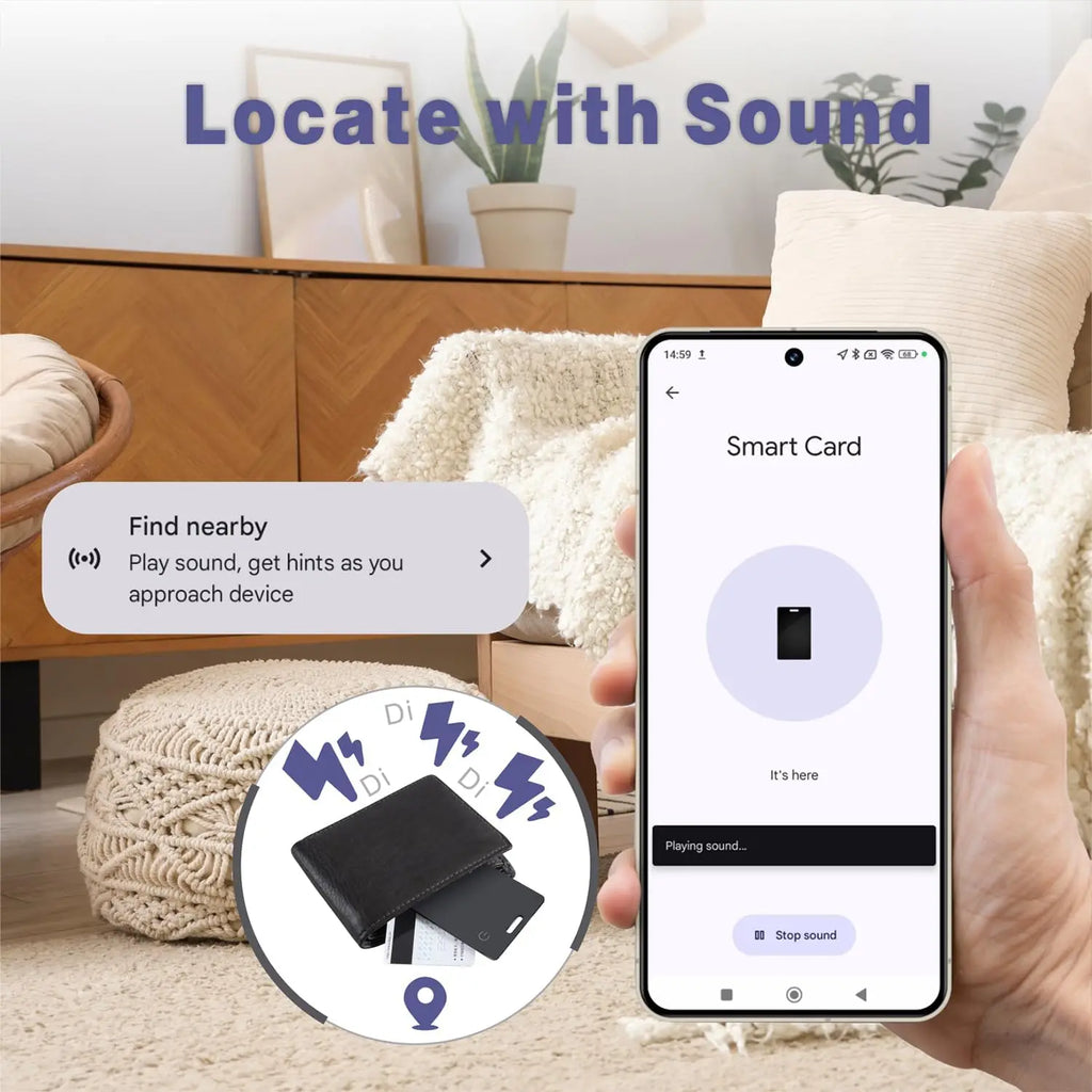 Slim Wallet Tracker Card – Ultra-Thin Bluetooth Smart Tag for Wallet & Luggage